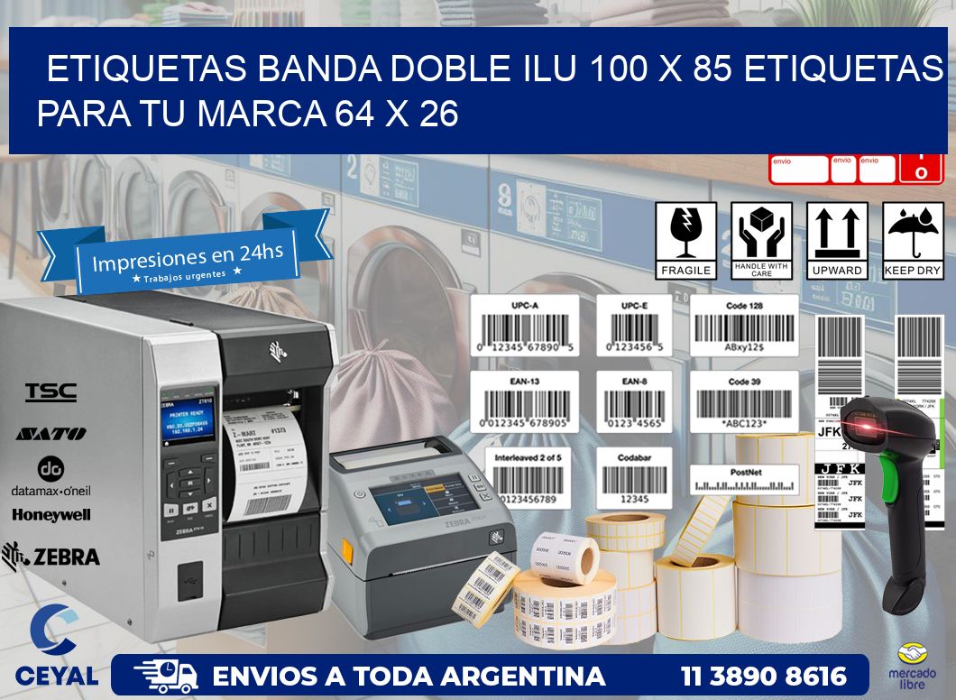 etiquetas banda doble ilu 100 x 85 etiquetas para tu marca 64 x 26