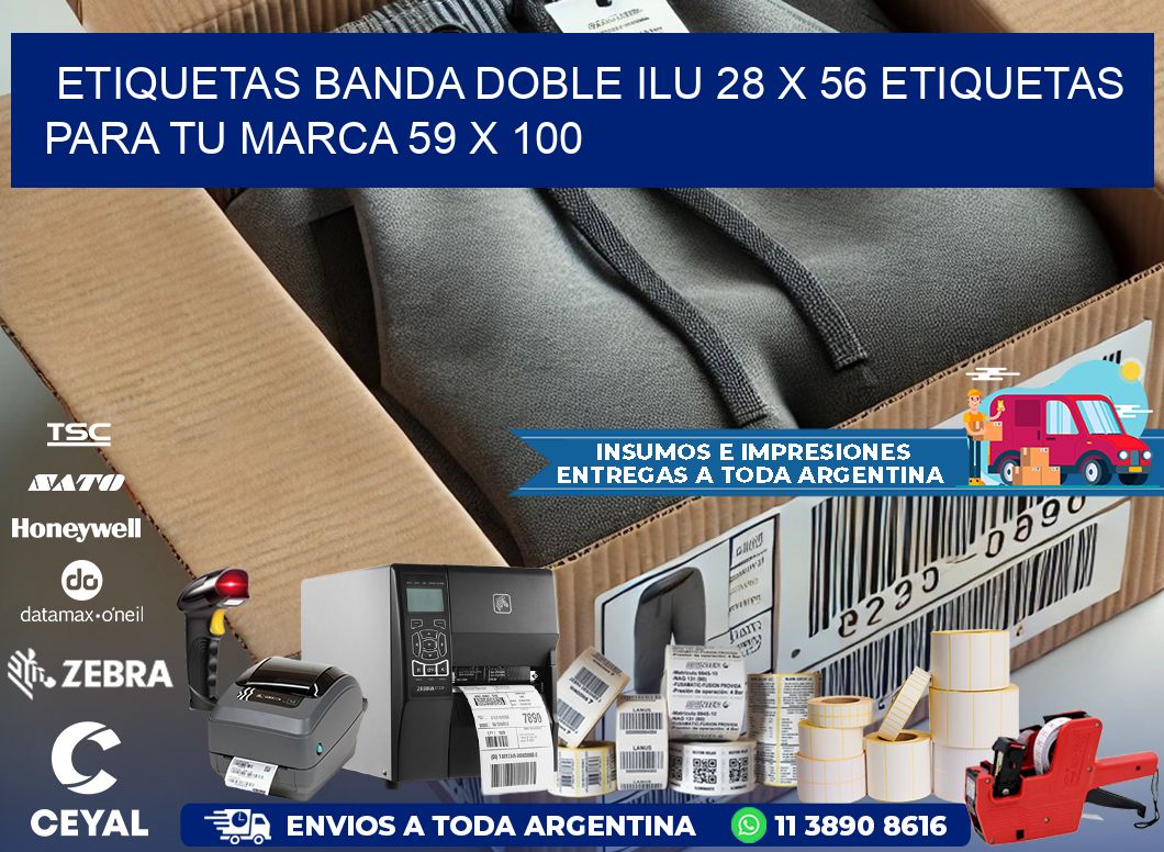 etiquetas banda doble ilu 28 x 56 etiquetas para tu marca 59 x 100