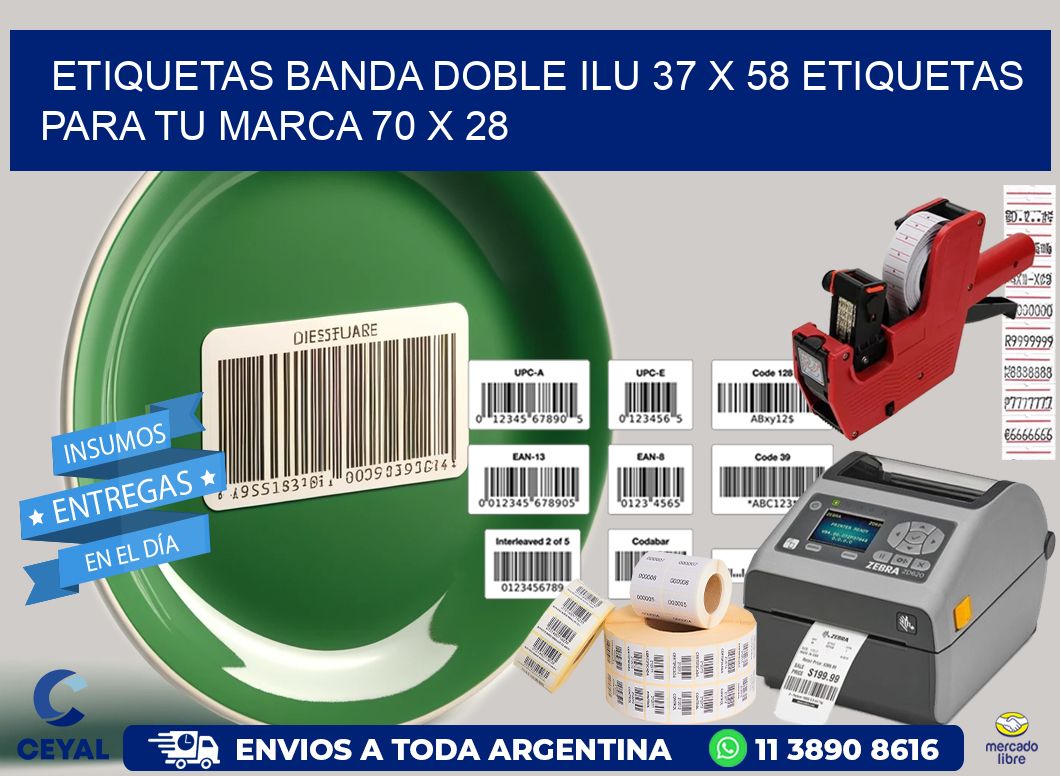 etiquetas banda doble ilu 37 x 58 etiquetas para tu marca 70 x 28