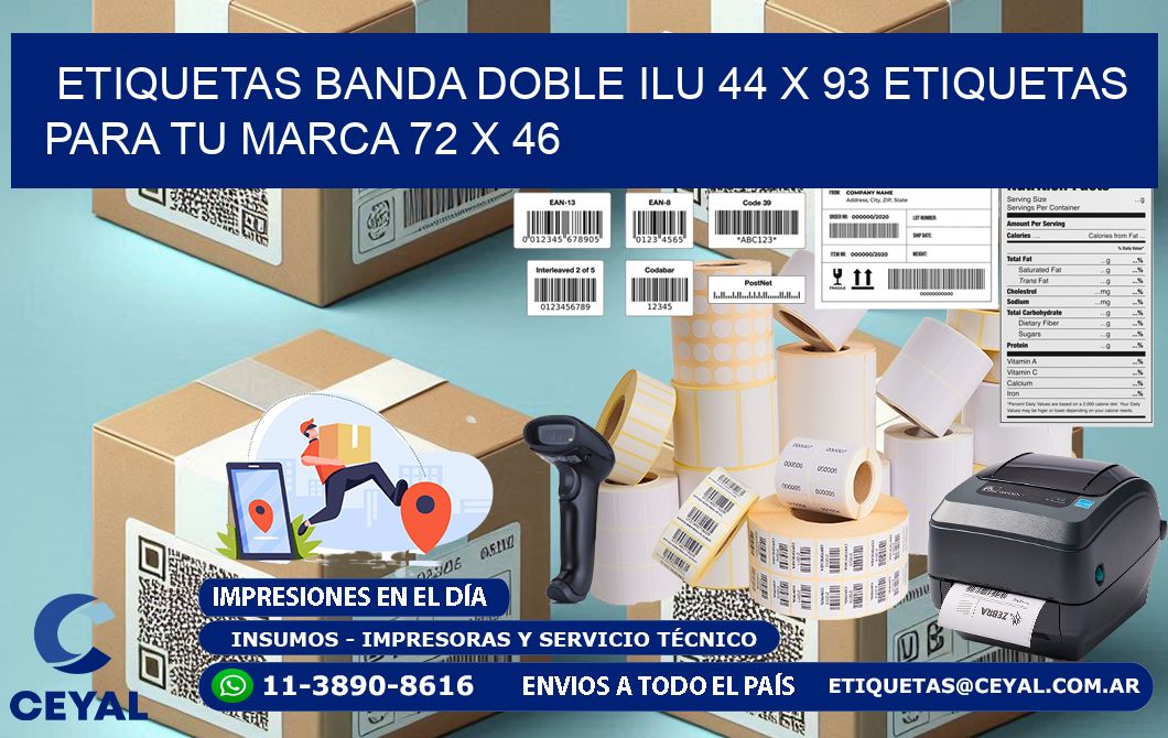 etiquetas banda doble ilu 44 x 93 etiquetas para tu marca 72 x 46