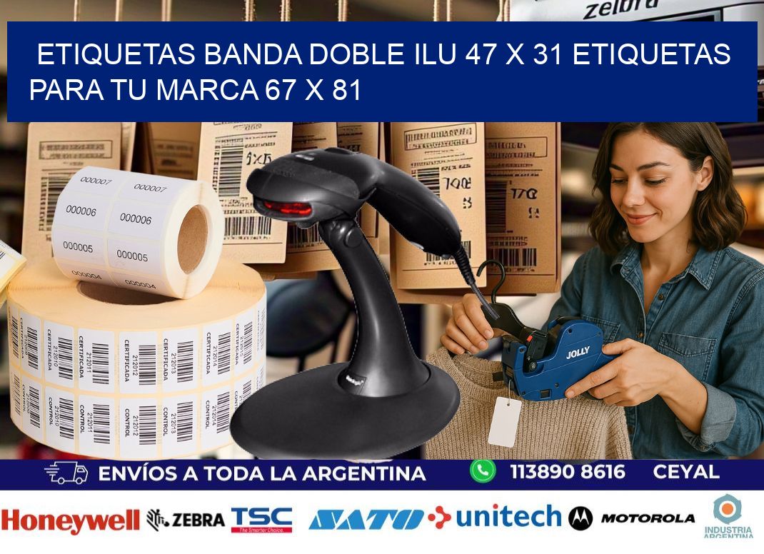 etiquetas banda doble ilu 47 x 31 etiquetas para tu marca 67 x 81