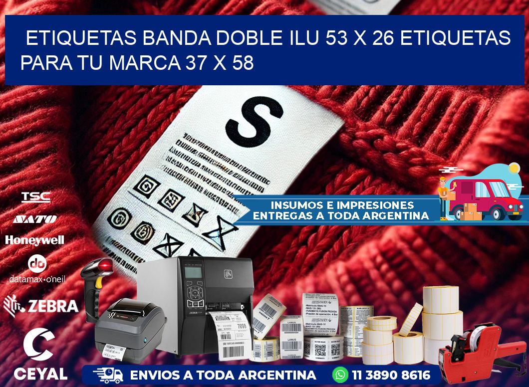 etiquetas banda doble ilu 53 x 26 etiquetas para tu marca 37 x 58