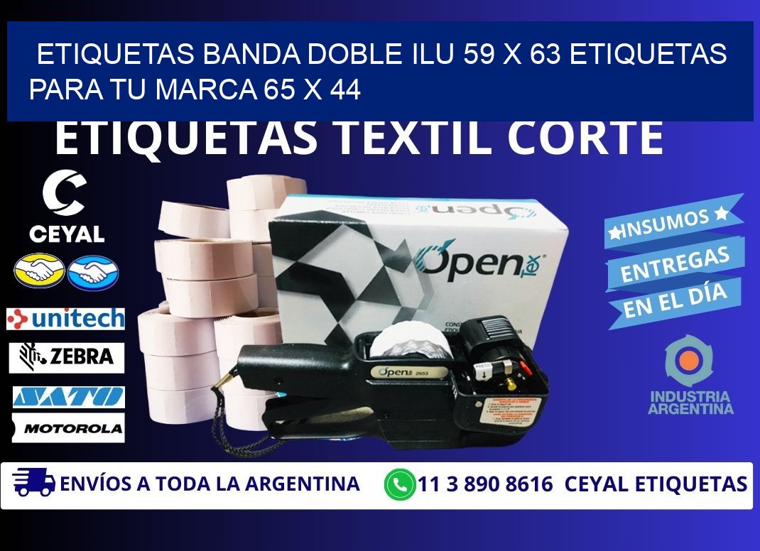 etiquetas banda doble ilu 59 x 63 etiquetas para tu marca 65 x 44