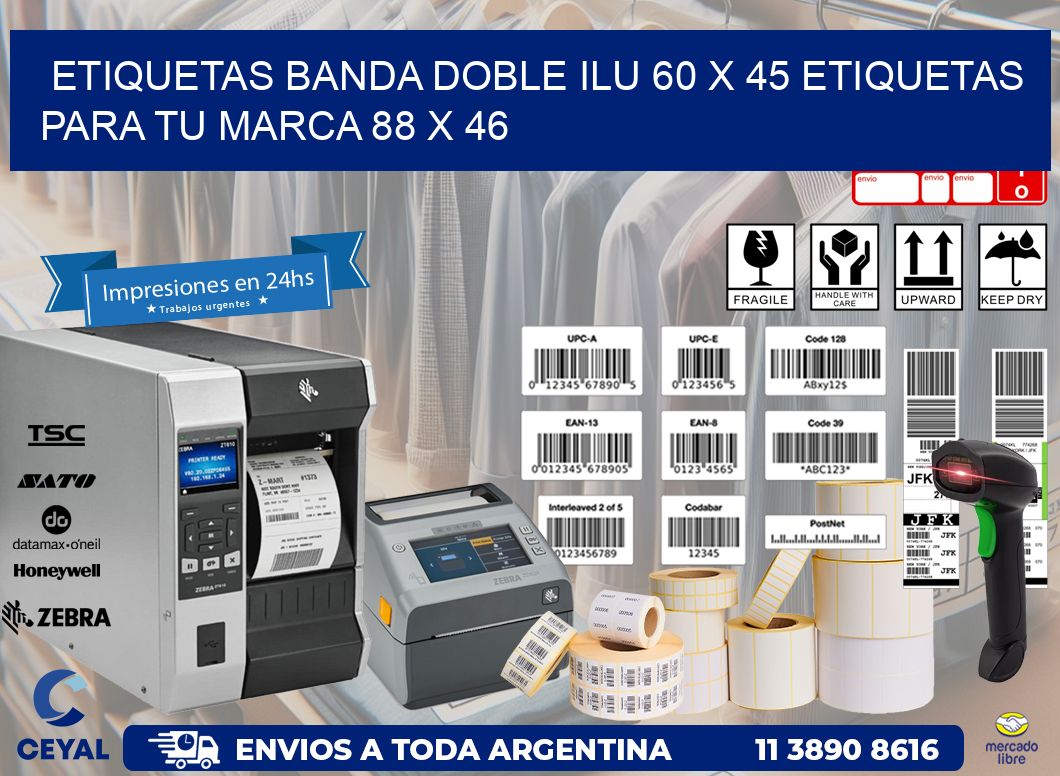 etiquetas banda doble ilu 60 x 45 etiquetas para tu marca 88 x 46