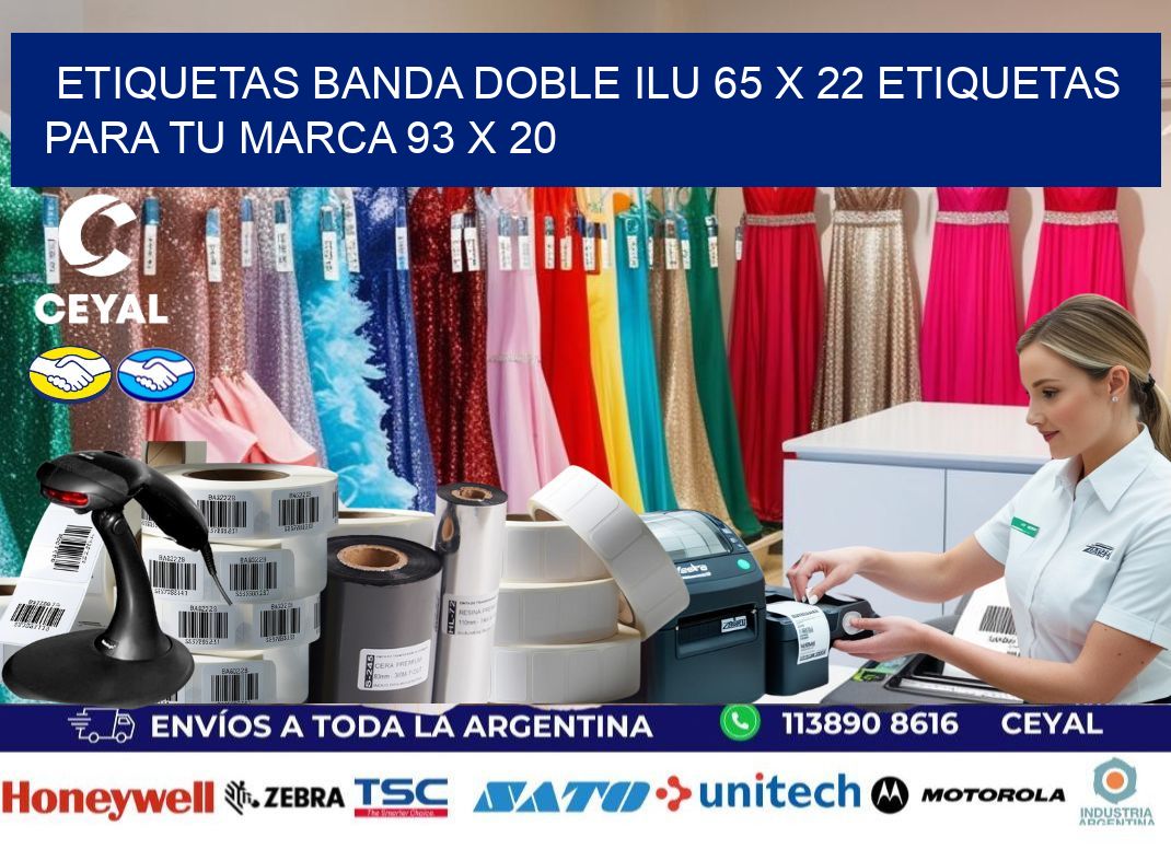 etiquetas banda doble ilu 65 x 22 etiquetas para tu marca 93 x 20