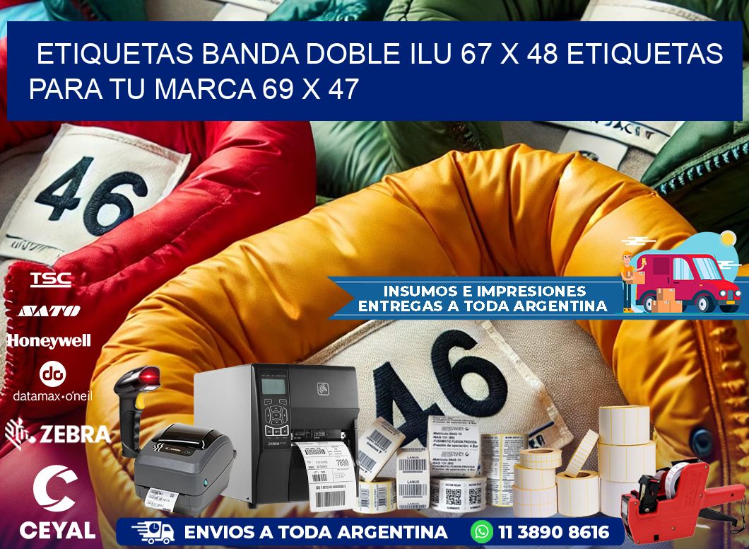 etiquetas banda doble ilu 67 x 48 etiquetas para tu marca 69 x 47