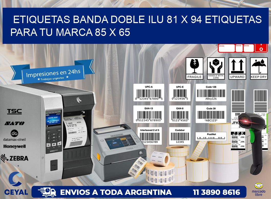 etiquetas banda doble ilu 81 x 94 etiquetas para tu marca 85 x 65