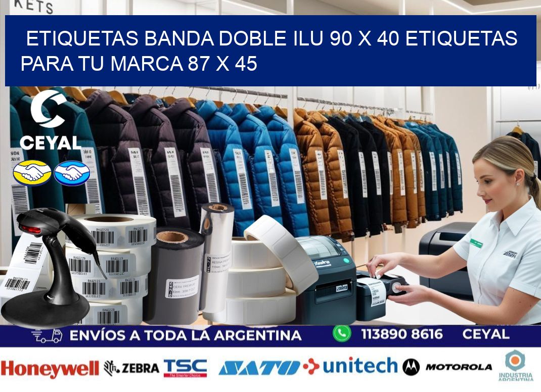 etiquetas banda doble ilu 90 x 40 etiquetas para tu marca 87 x 45
