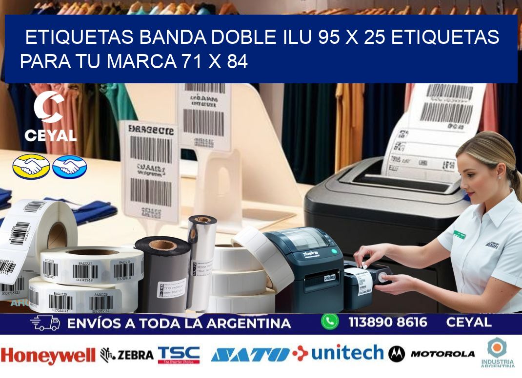etiquetas banda doble ilu 95 x 25 etiquetas para tu marca 71 x 84