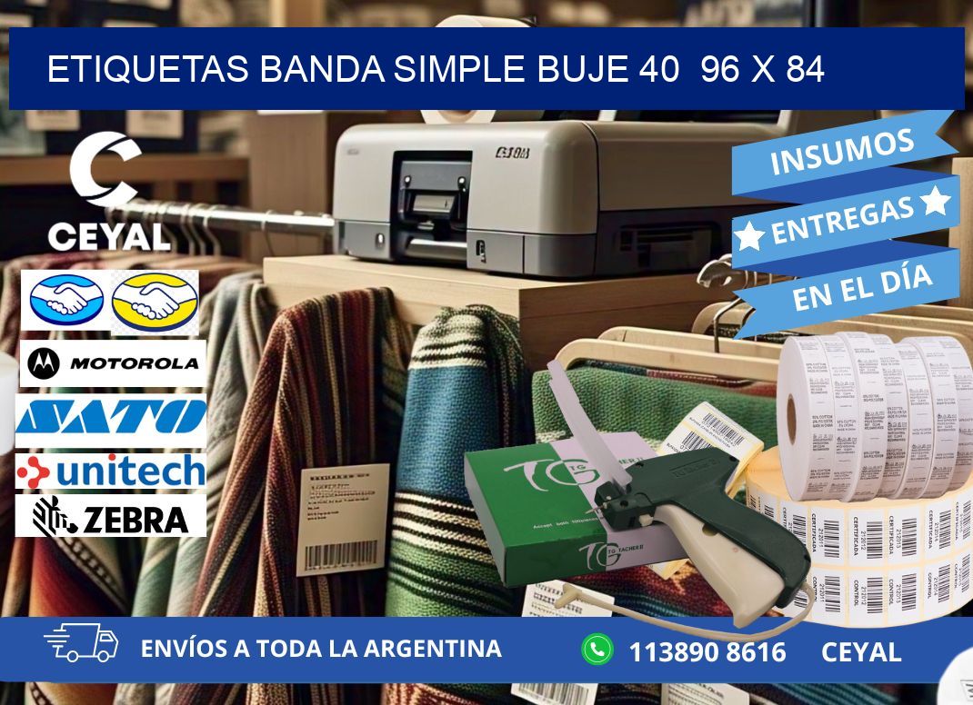 etiquetas banda simple buje 40  96 x 84