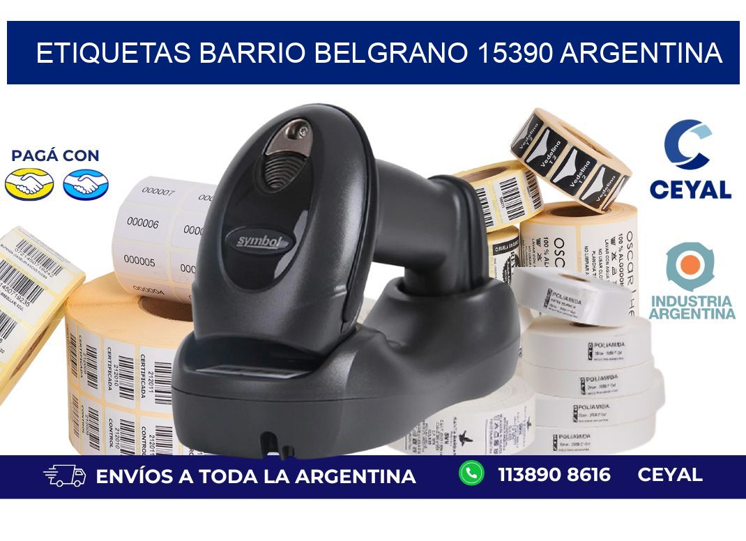 etiquetas barrio belgrano 15390 argentina