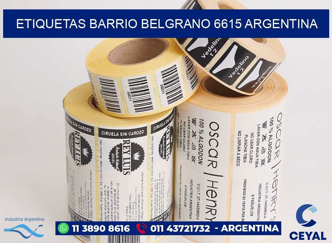 etiquetas barrio belgrano 6615 argentina