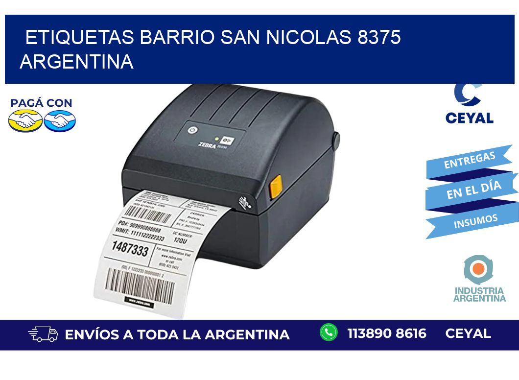 etiquetas barrio san nicolas 8375 argentina