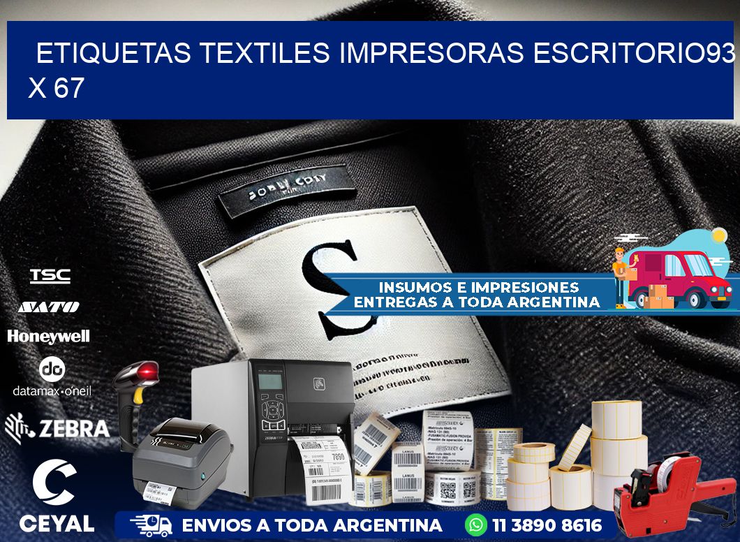 etiquetas textiles impresoras escritorio93 x 67