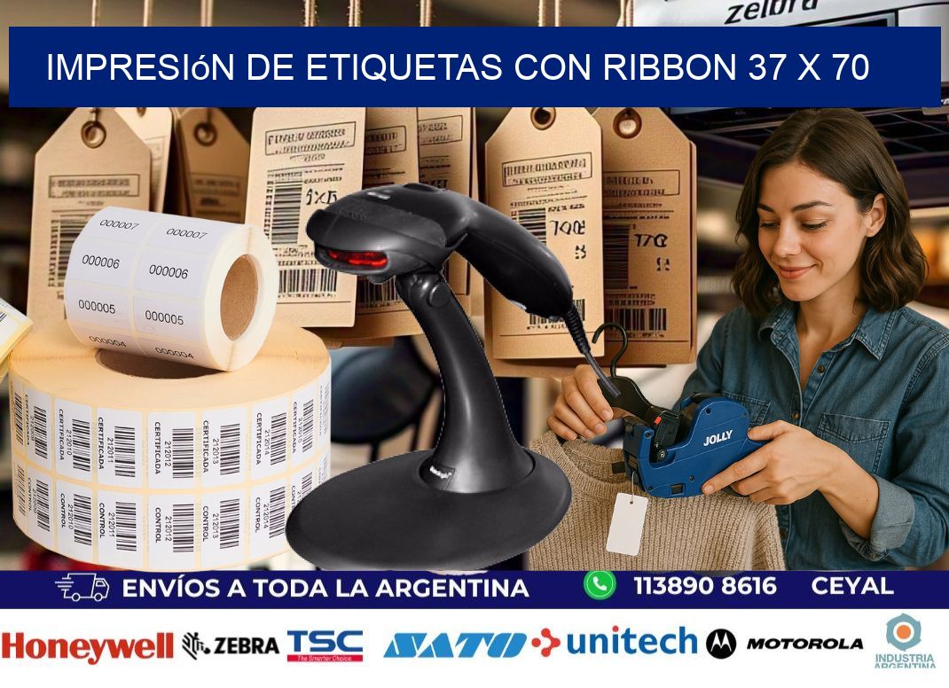 impresión de etiquetas con ribbon 37 x 70