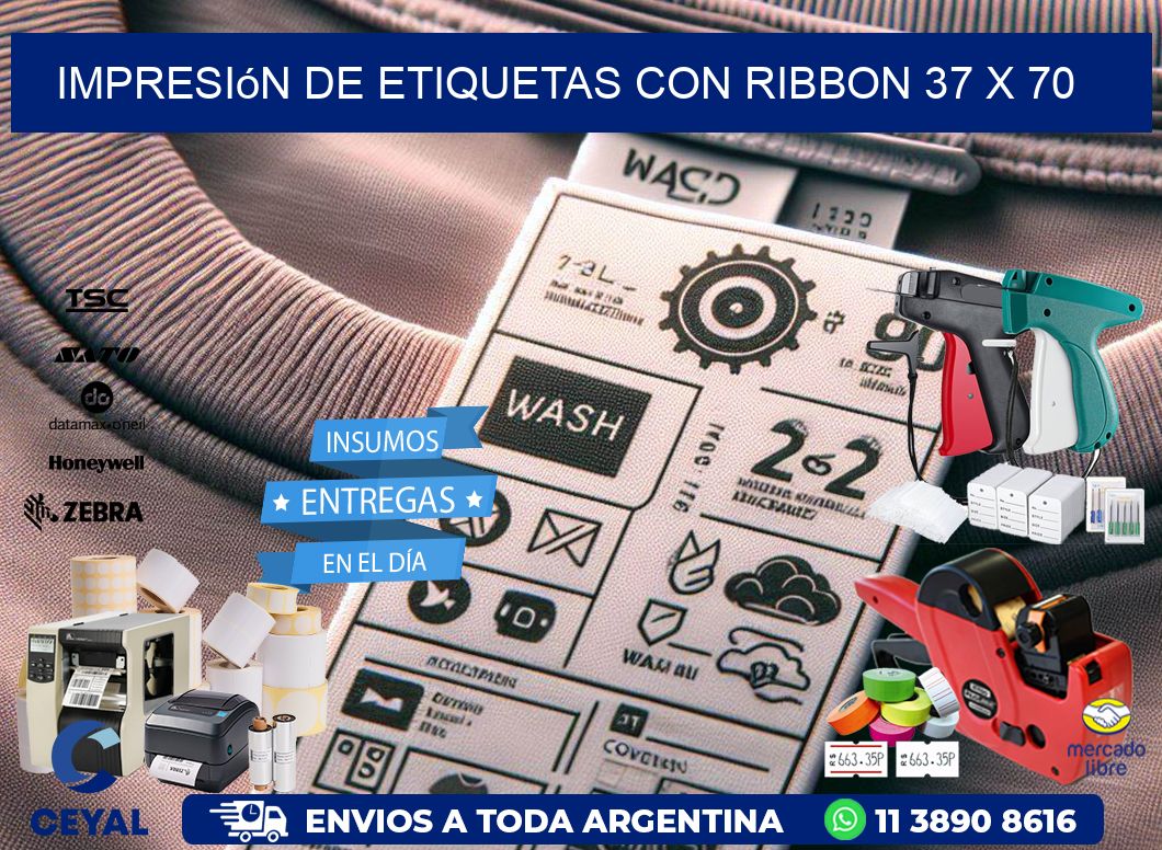 impresión de etiquetas con ribbon 37 x 70
