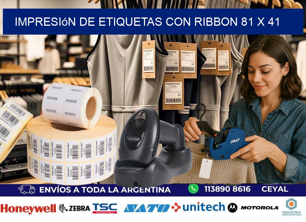 impresión de etiquetas con ribbon 81 x 41