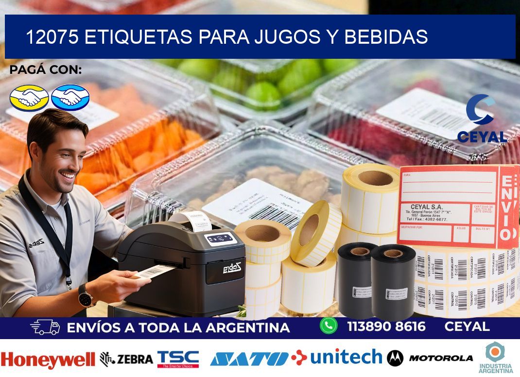 12075 Etiquetas para jugos y bebidas