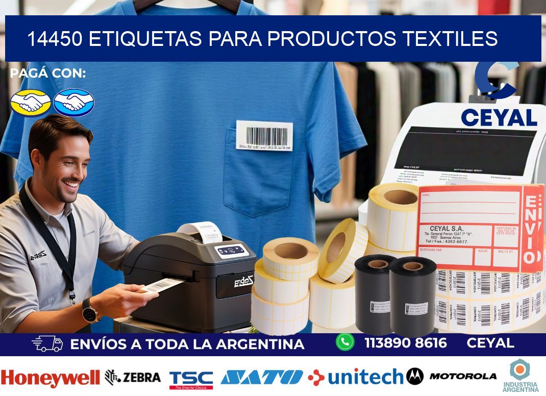 14450 Etiquetas para productos textiles