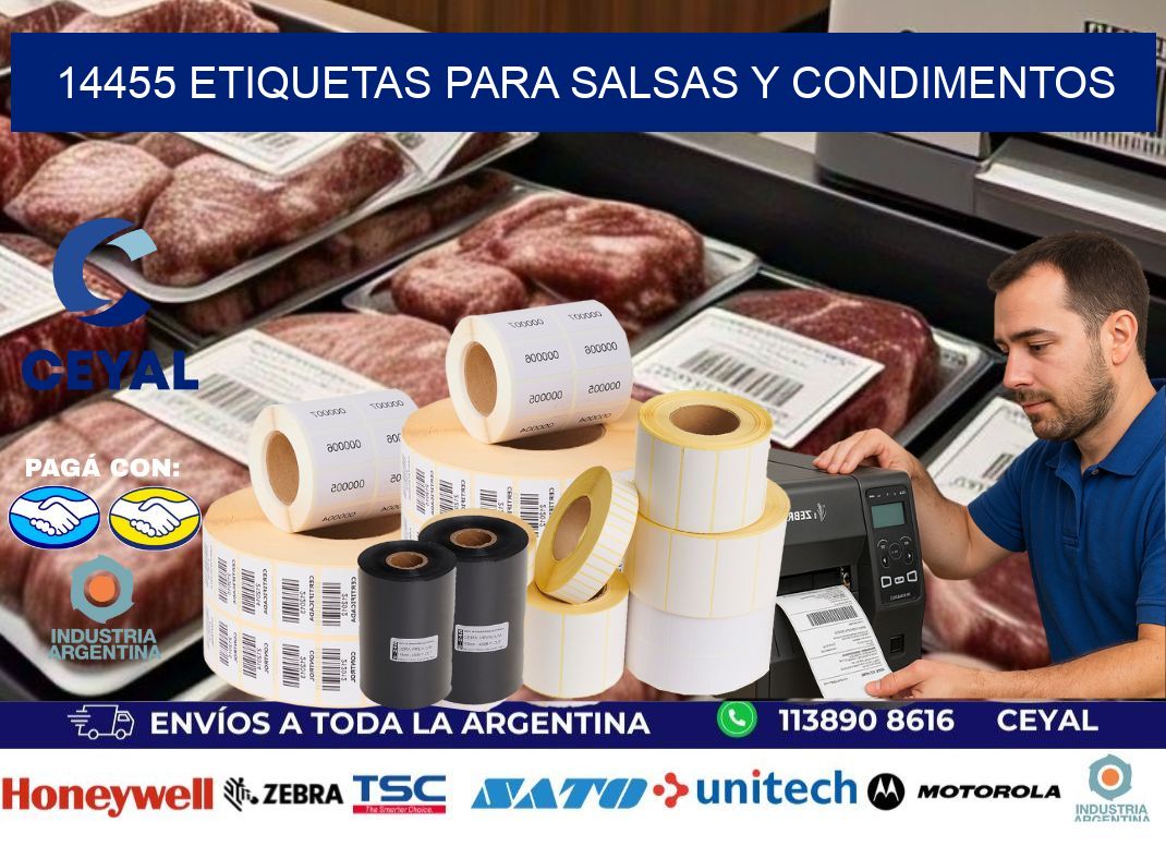 14455 Etiquetas para salsas y condimentos