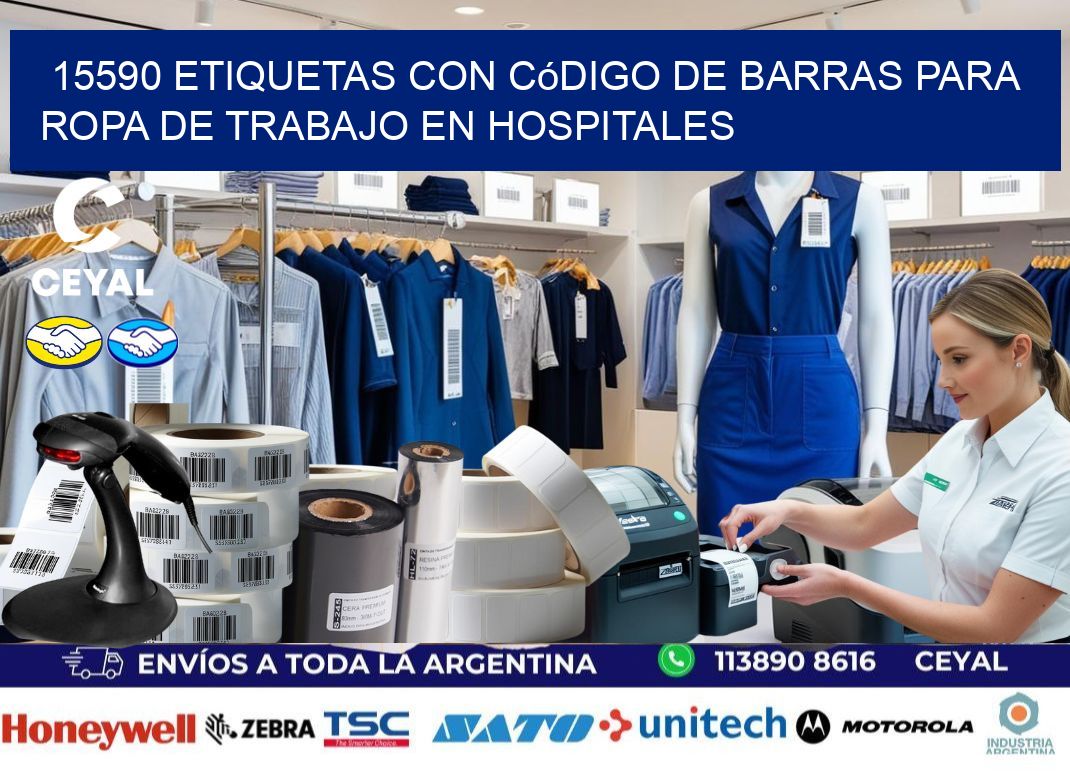 15590 Etiquetas con código de barras para ropa de trabajo en hospitales