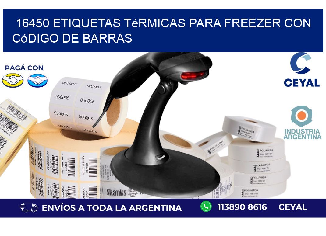 16450 etiquetas térmicas para freezer con código de barras