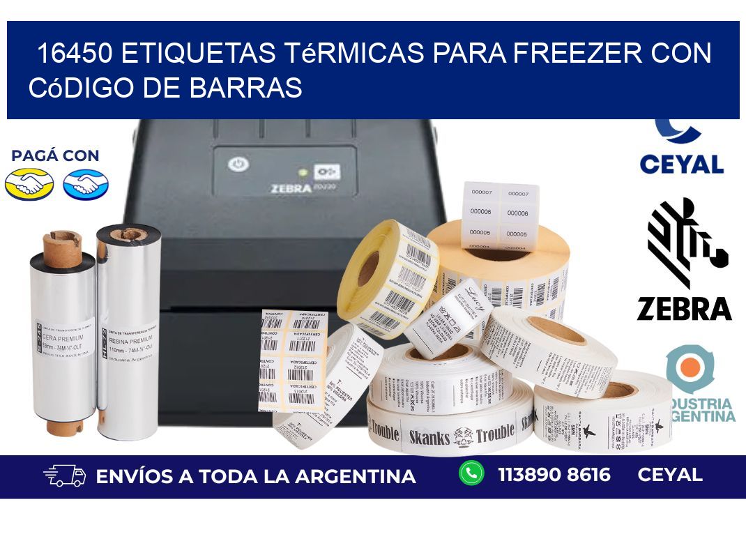 16450 etiquetas térmicas para freezer con código de barras