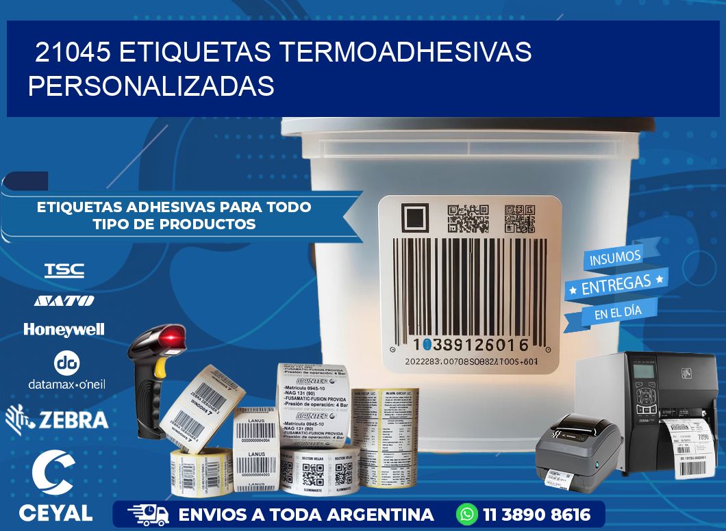 21045 Etiquetas termoadhesivas personalizadas