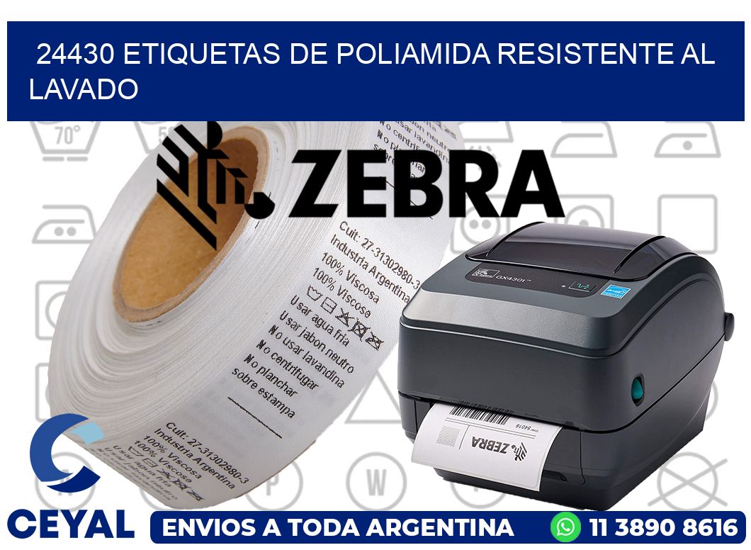 24430 Etiquetas de poliamida resistente al lavado