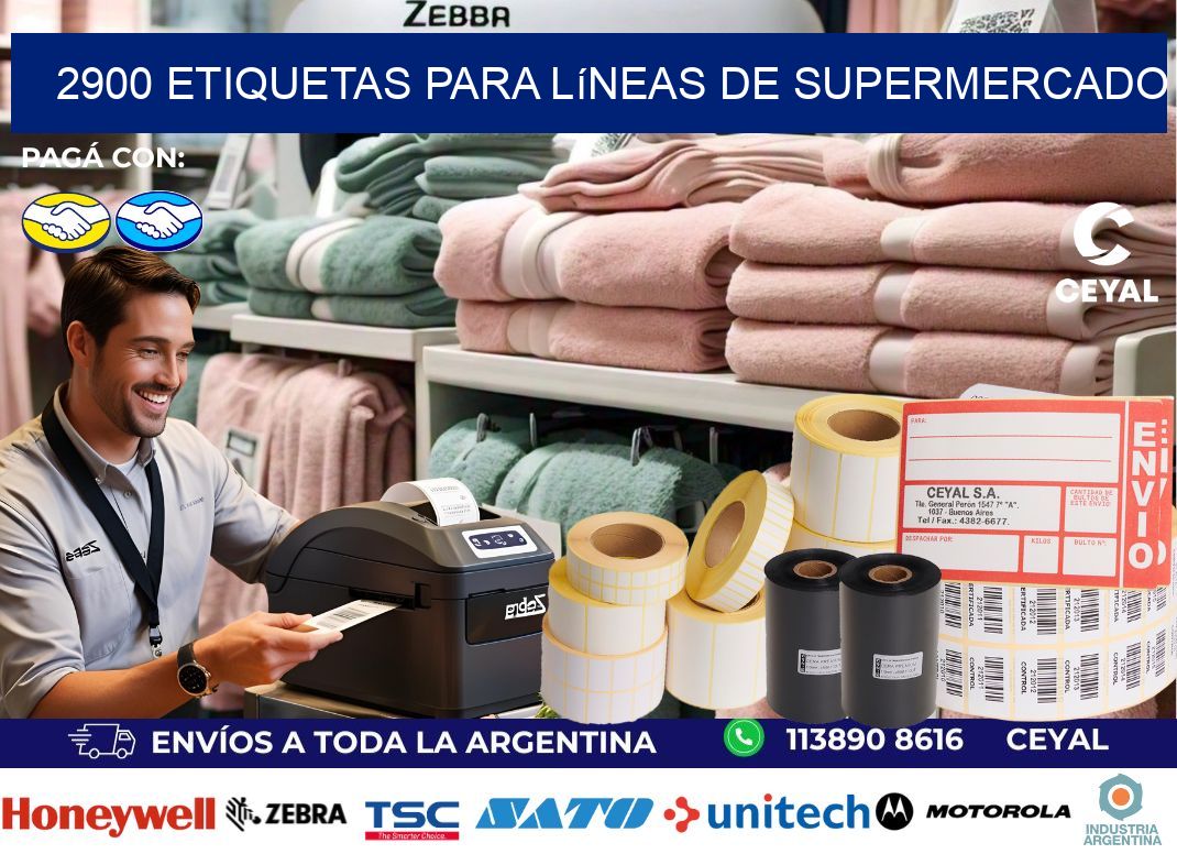 2900 Etiquetas para líneas de supermercado