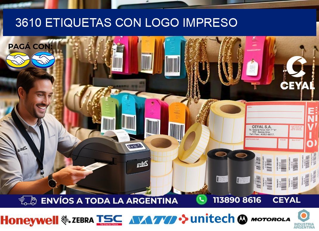 3610 Etiquetas con logo impreso