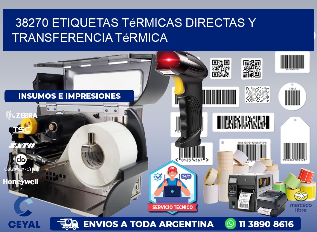 38270 etiquetas térmicas directas y transferencia térmica
