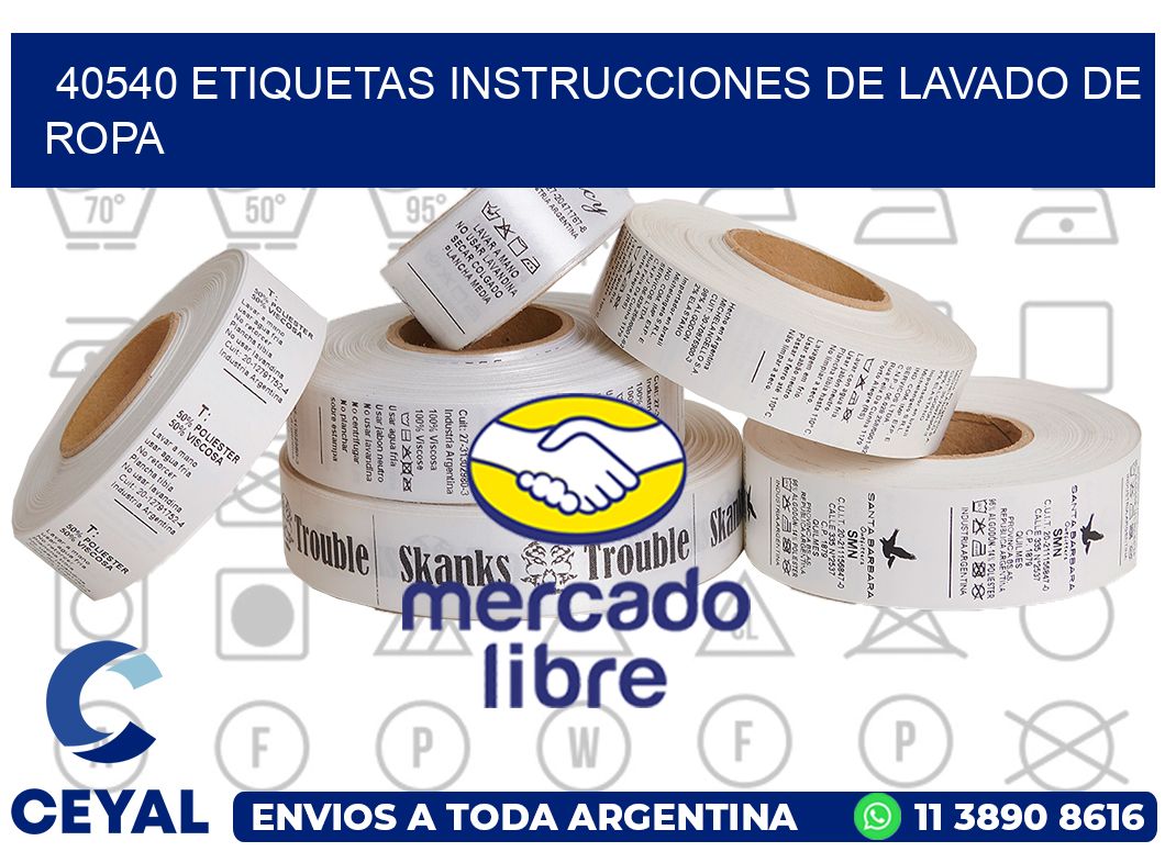 40540 etiquetas instrucciones de lavado de ropa