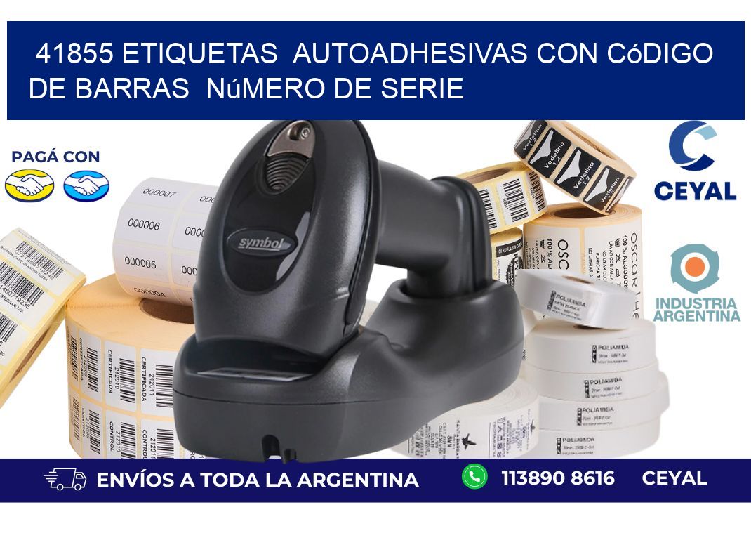 41855 etiquetas  autoadhesivas con código de barras  número de serie