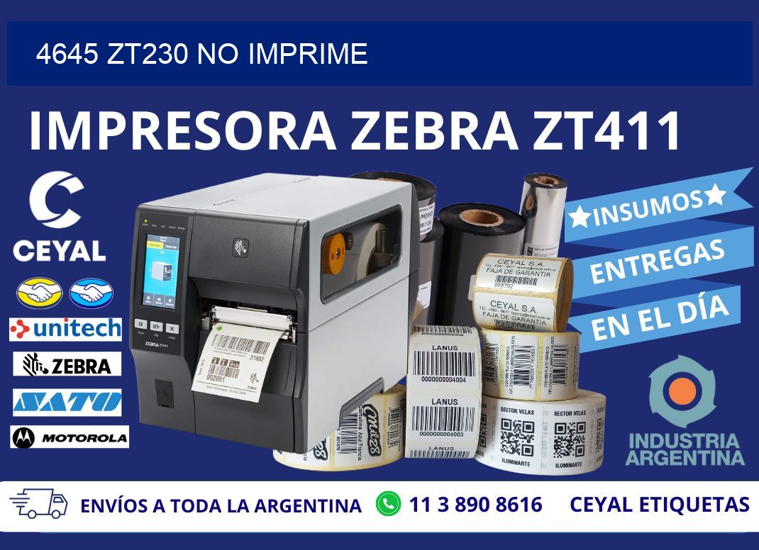 4645 ZT230 no imprime