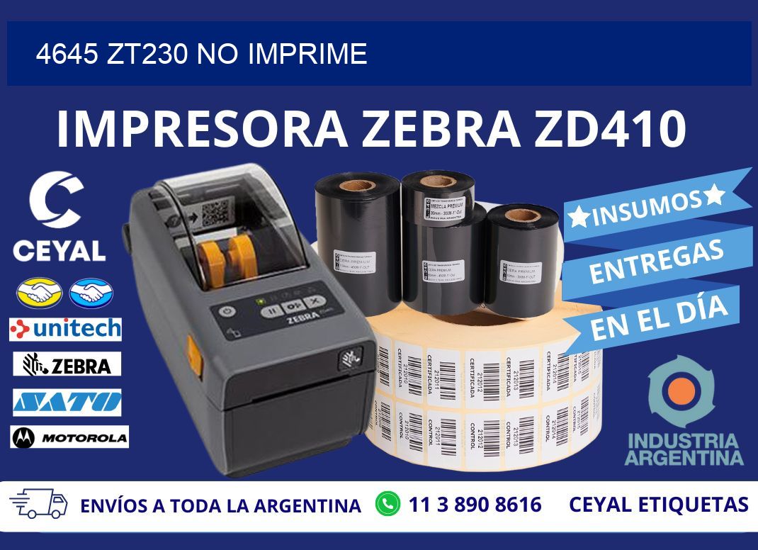 4645 ZT230 no imprime