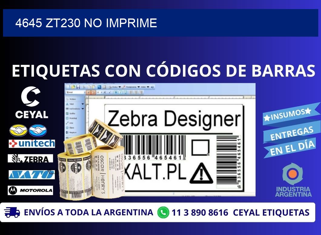 4645 ZT230 no imprime