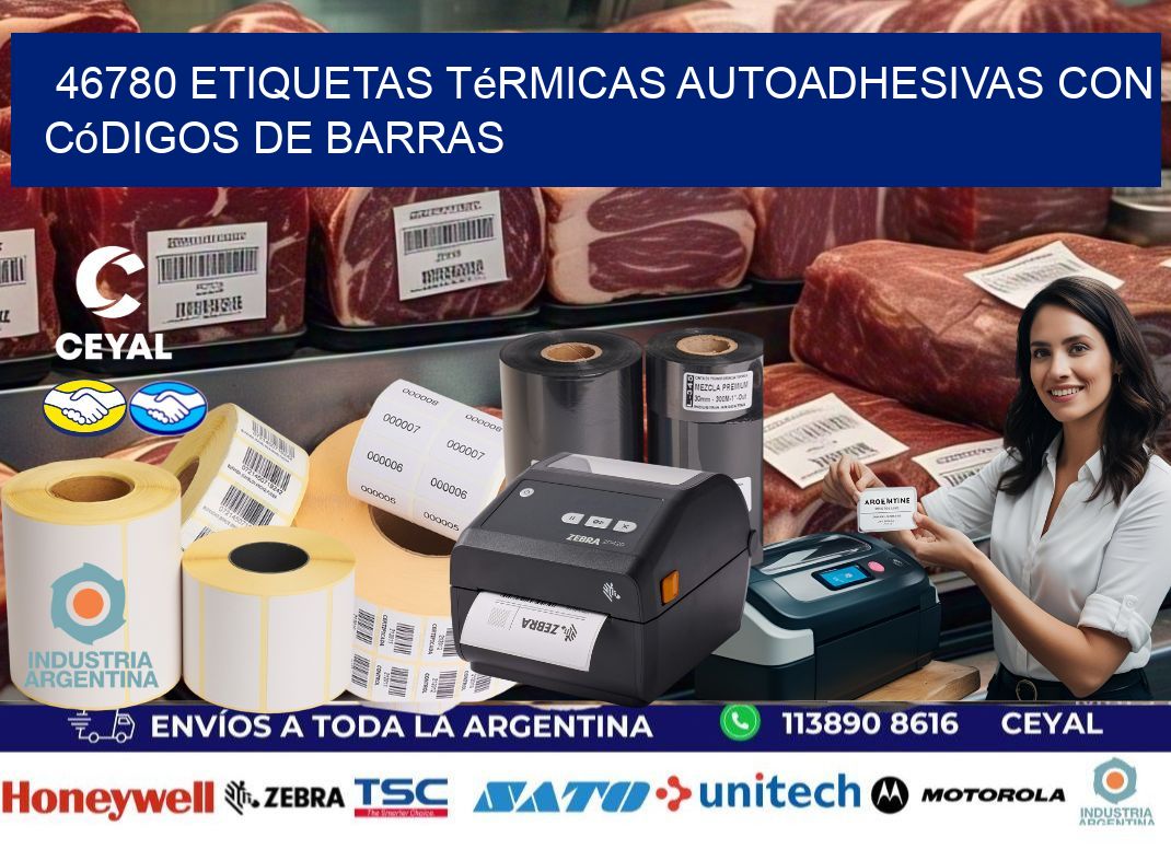 46780 Etiquetas térmicas autoadhesivas con códigos de barras