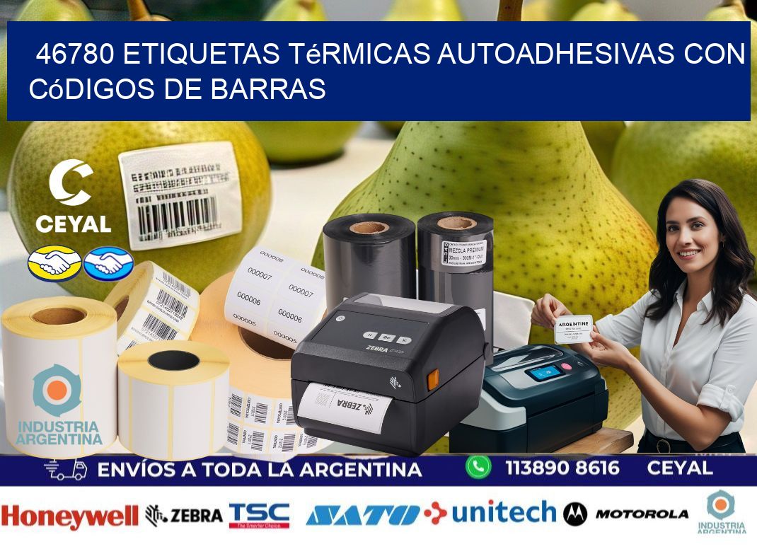 46780 Etiquetas térmicas autoadhesivas con códigos de barras