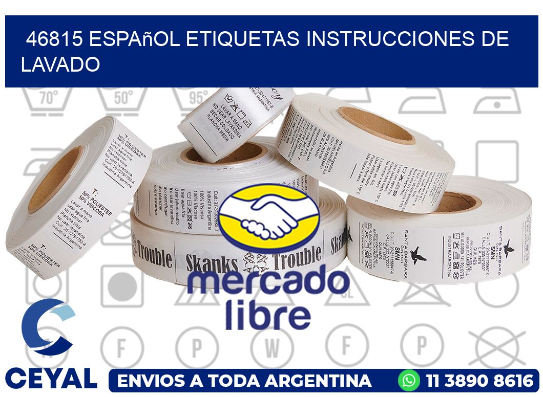 46815 español etiquetas instrucciones de lavado
