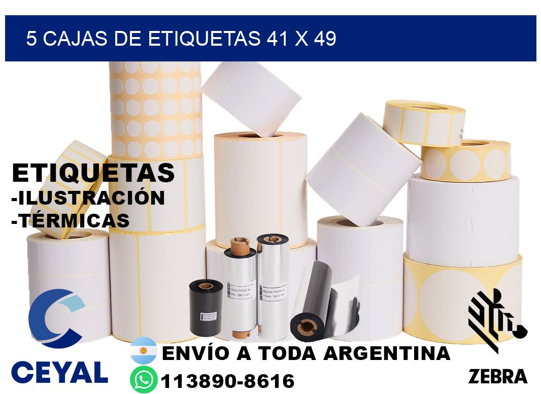 5 cajas de etiquetas 41 x 49
