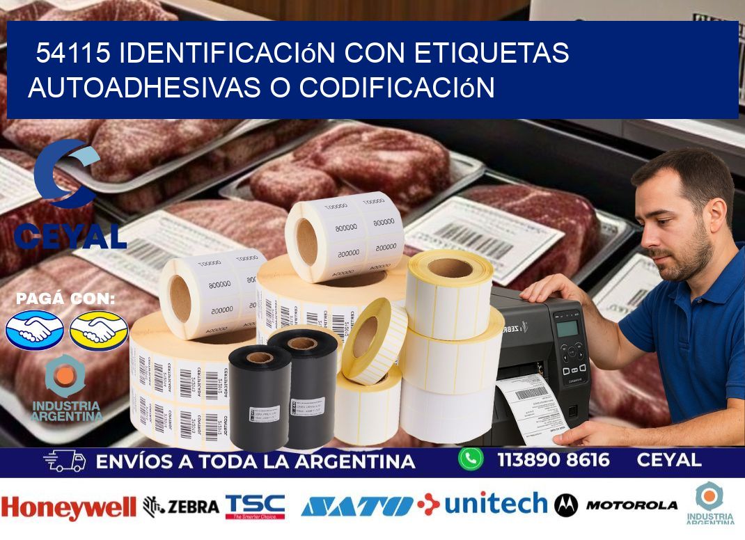 54115 identificación con etiquetas autoadhesivas o codificación