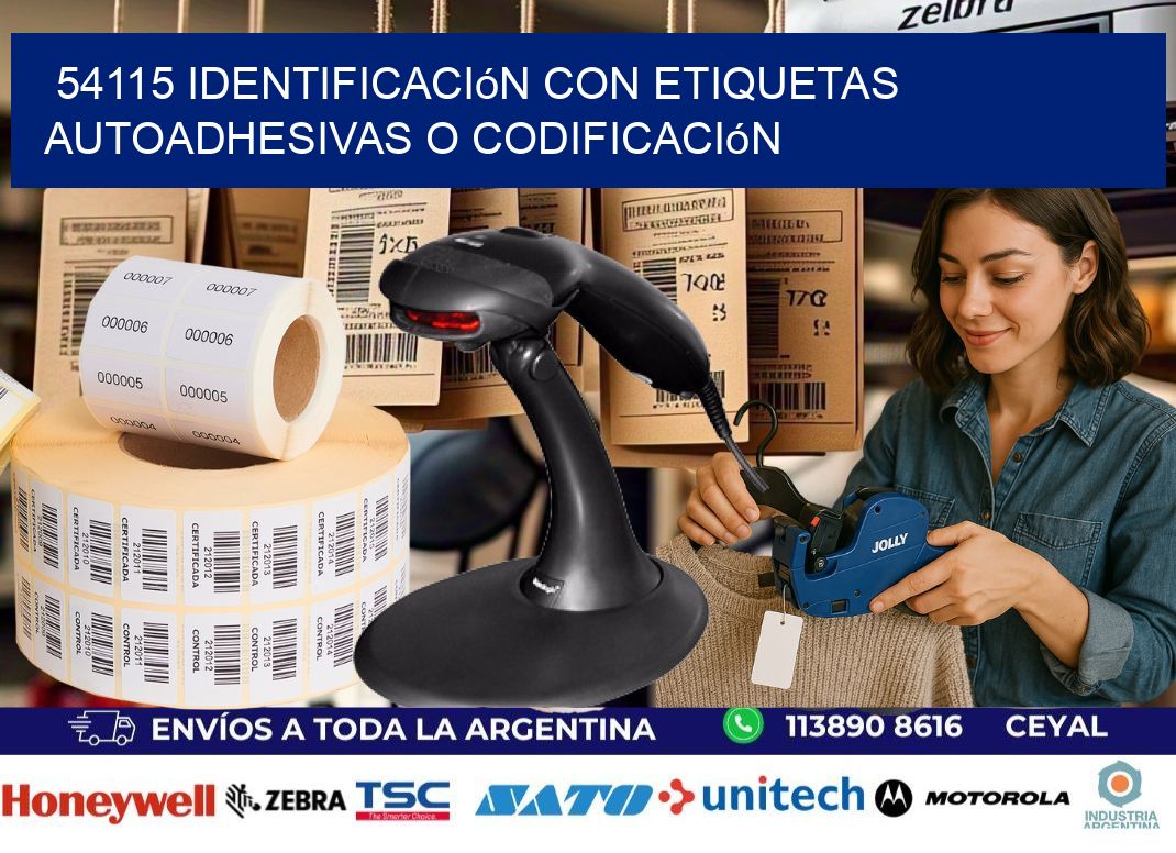 54115 identificación con etiquetas autoadhesivas o codificación