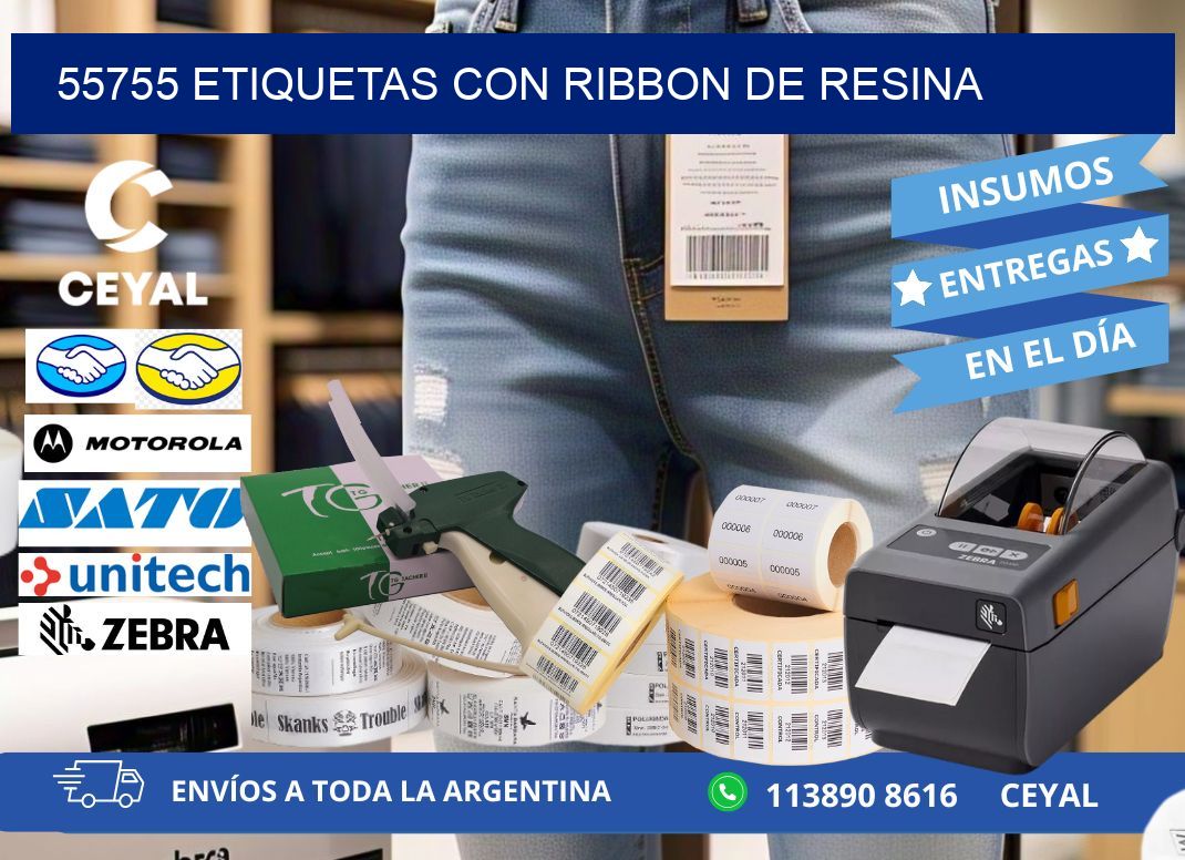 55755 etiquetas con ribbon de resina
