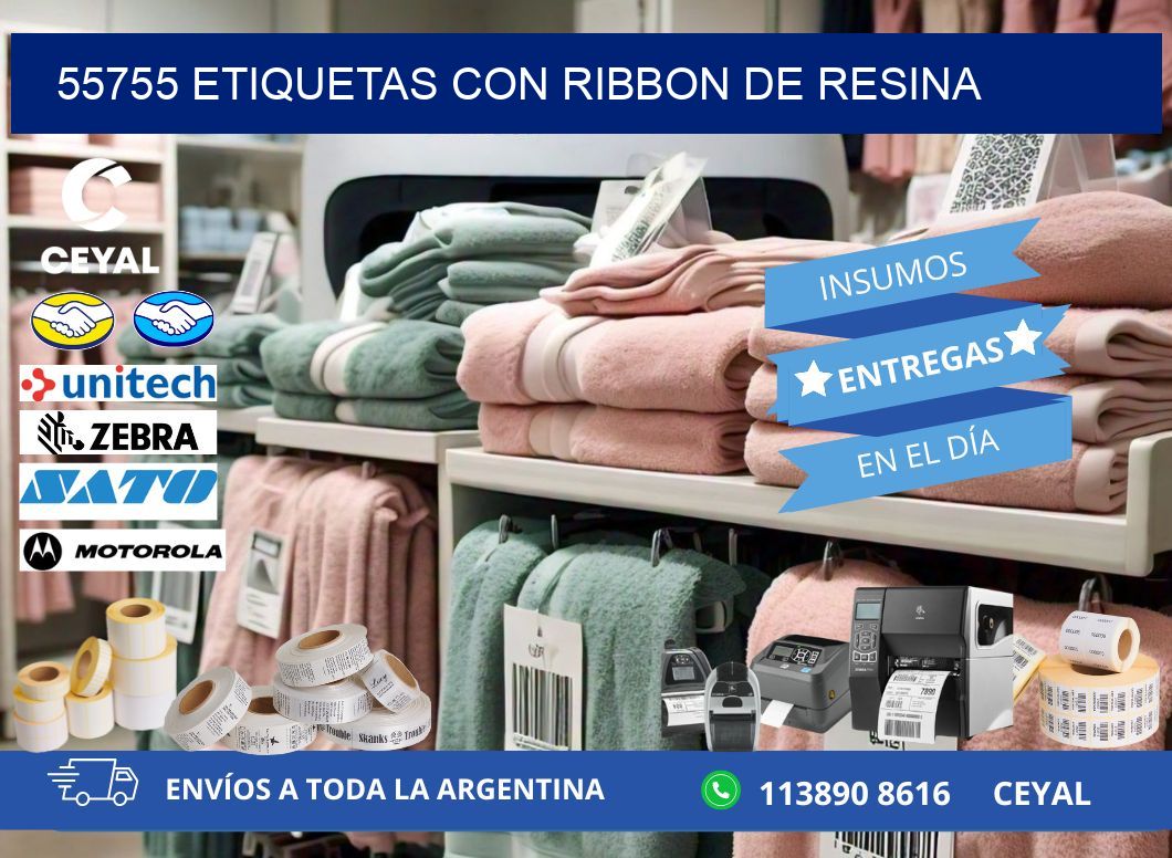 55755 etiquetas con ribbon de resina