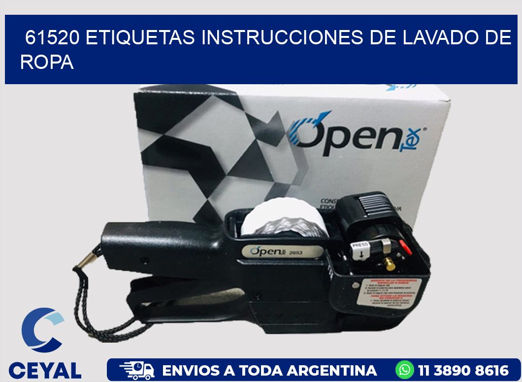 61520 etiquetas instrucciones de lavado de ropa