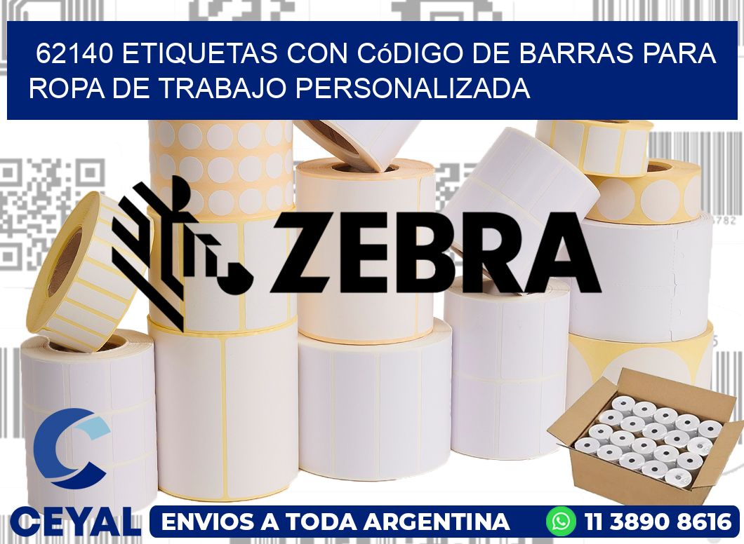 62140 Etiquetas con código de barras para ropa de trabajo personalizada