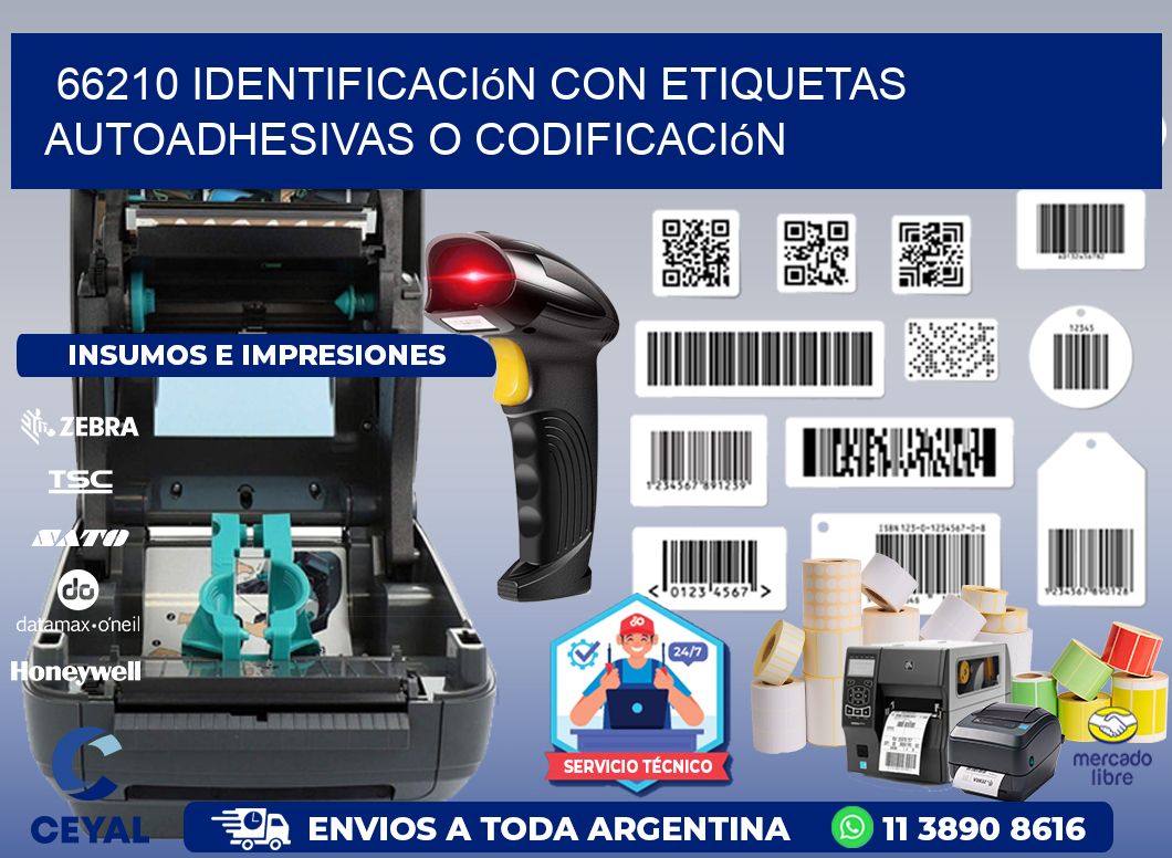 66210 identificación con etiquetas autoadhesivas o codificación
