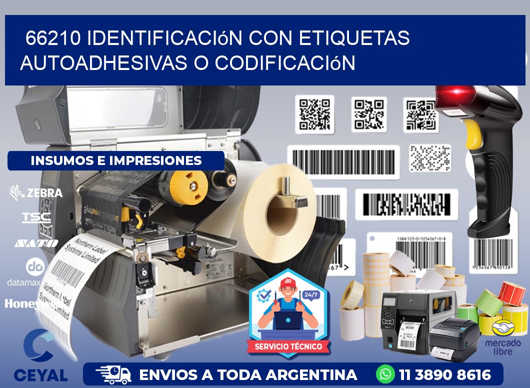 66210 identificación con etiquetas autoadhesivas o codificación