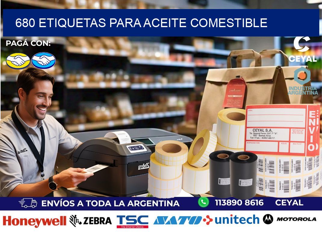 680 Etiquetas para aceite comestible